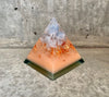Orgonite Gemstone Pyramid - Bl. Calcite/Creamsicle Orange