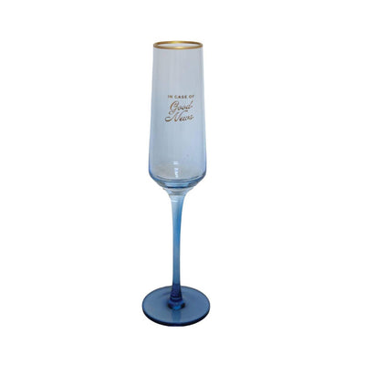 In Case of Good News Crystal Champagne Flute - Case of 4