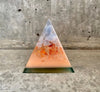 Orgonite Gemstone Pyramid - Bl. Calcite/Creamsicle Orange
