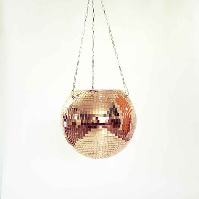 12" Disco Ball Planter - Rose Gold