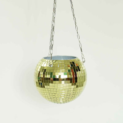 8" Disco Ball Planter - Gold