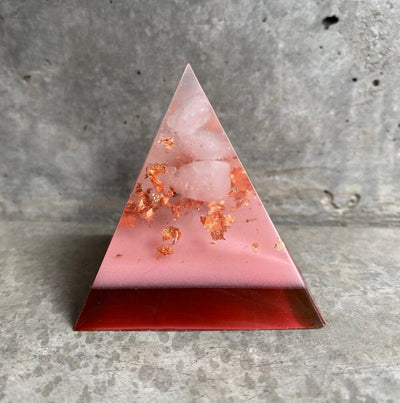 Orgonite Gemstone Pyramid - Rose Quartz - Pink