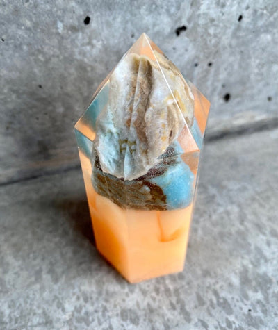 Crystal Tower - Amazonite/Orange