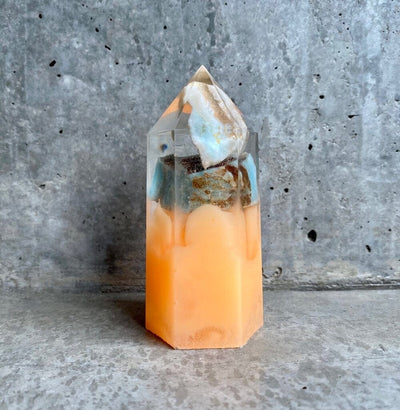 Crystal Tower - Amazonite/Orange