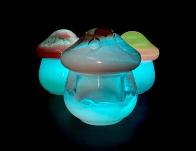 Mushroom Jar - Amber/Blue
