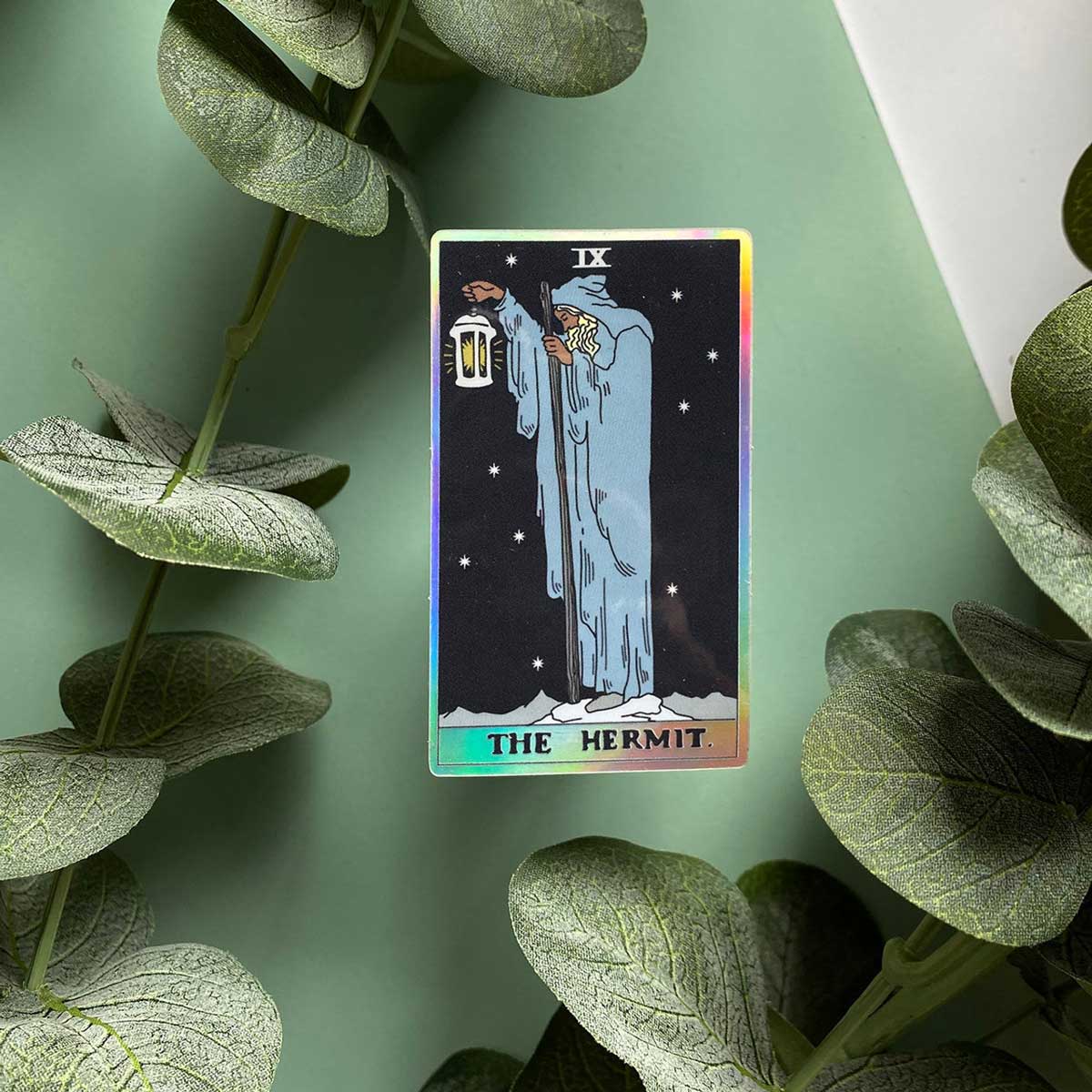 The Hermit Tarot Card Holographic Sticker - Case of 12 - EGG