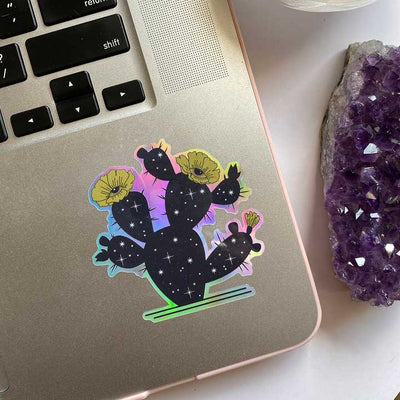 All Seeing Cactus Holographic Sticker - Case of 12