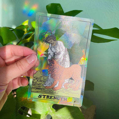 Strength Tarot Card Suncatcher Sticker - Case of 6