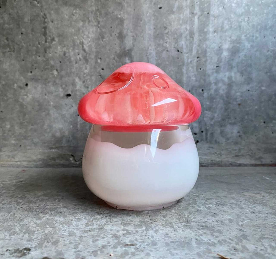 Mushroom Jar - Retro Brown/White